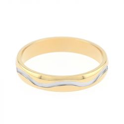 Bague mixte alliance edora or 375/1000 bicolore edo9y013b40.375mil - bagues - edora - 1