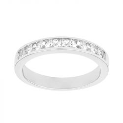 Bague femme alliance edora or 750/1000 blanc demi tour diamants edo35035go.750mill - alliances - edora - 0