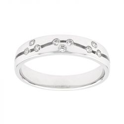 Bague femme alliance edora or 750/1000 blanc ruban et diamants edo3n026gb4.750mil - alliances - edora - 0