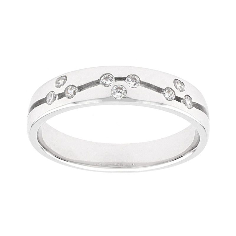 Bague femme alliance edora or 750/1000 blanc ruban et diamants edo3n026gb4.750mil - alliances - edora