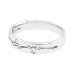 Bague femme alliance edora or 750/1000 blanc ruban et diamants edo3n026gb4.750mil - alliances - edora - 1