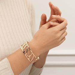 Bracelet femme manchette 25mm les georgettes tigre doré 70417230100000 - manchettes - edora - 1