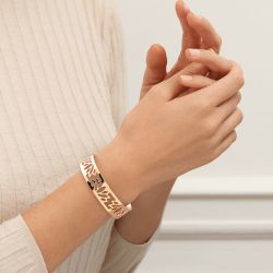 Bracelet femme manchette 14mm les georgettes lotus doré 70356070100000 - manchettes - edora - 0