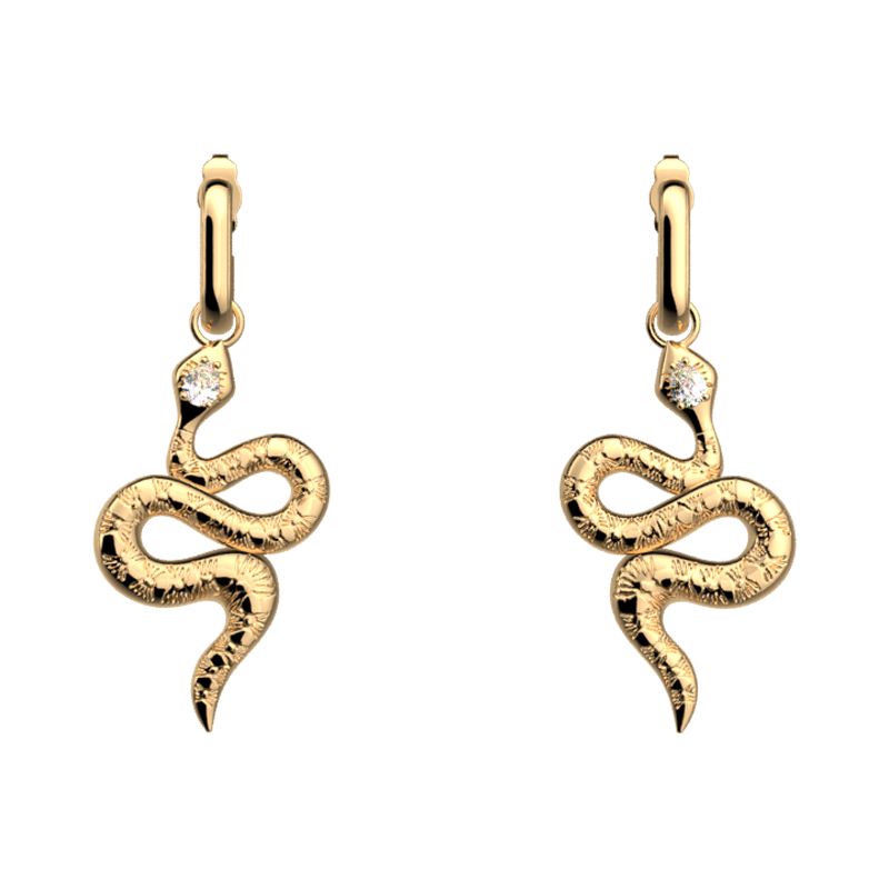 Boucles d'oreilles femme pendantes les georgettes serpent doré oxydes de ziconium 70442761908000 - pendantes - edora