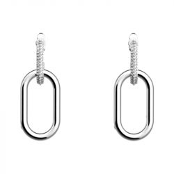Boucles d'oreilles femme pendantes 25mm les georgettes chaîne argent oxydes de zirconium 70426061608000 - pendantes - edora - 1