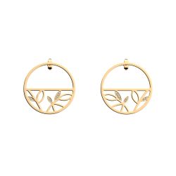 Boucles d'oreilles femme pendantes 30mm les georgettes arbre de vie doré oxydes de zirconium 70377791908000 - pendantes - edora - 1