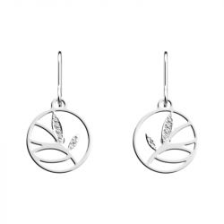 Boucles d'oreilles femme pendantes 16mm les georgettes arbre de vie argent oxydes de zirconium 70377781608000 - pendantes - edora - 1