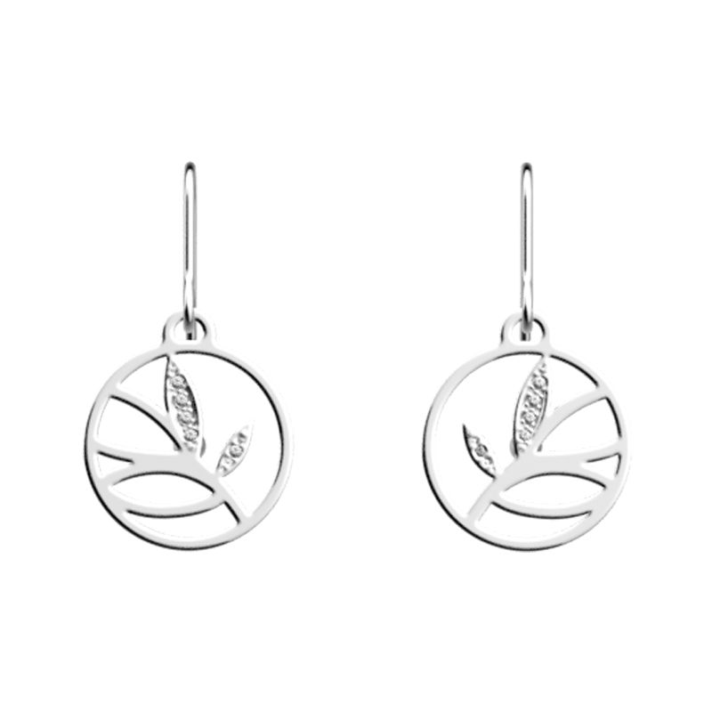 Boucles d'oreilles femme pendantes 16mm les georgettes arbre de vie argent oxydes de zirconium 70377781608000 - pendantes - edora