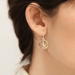 Boucles d'oreilles femme pendantes 16mm les georgettes arbre de vie doré oxydes de zirconium 70377781908000 - pendantes - edora - 0