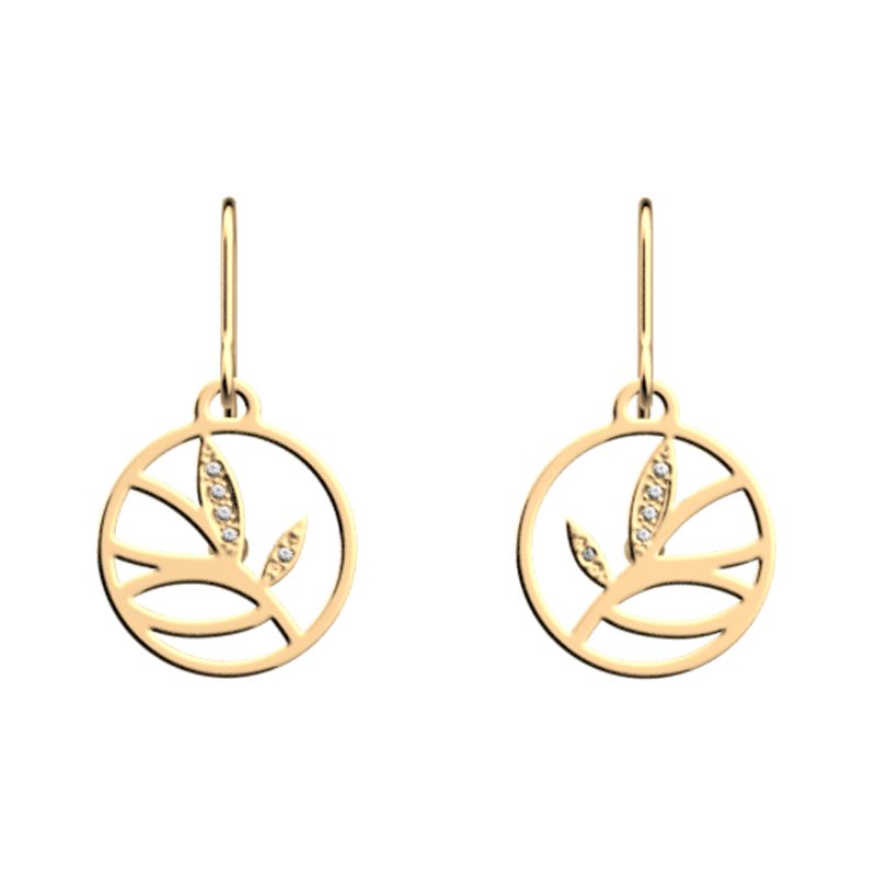 Boucles d'oreilles femme pendantes 16mm les georgettes arbre de vie doré oxydes de zirconium 70377781908000 - pendantes - edora