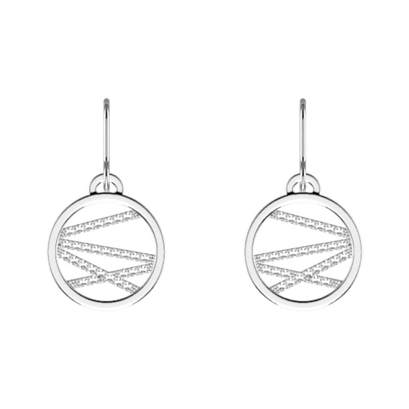 Boucles d'oreilles femme pendantes 16mm les georgettes liens argent oxydes de zirconium 70326281608000 - pendantes - edora