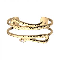 Bracelet femme manchette 14mm les georgettes serpent doré oxydes de zirconium 70442700108000