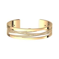 Bracelet femme manchette 14mm les georgettes doré oxydes de zirconium 70305410108000
