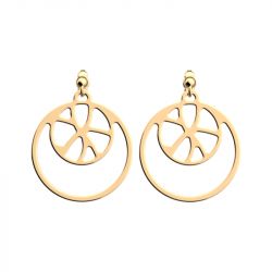 Boucles d'oreilles femme pendantes 16mm les georgettes nénuphar doré 70379181900000
