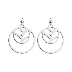 Boucles d'oreilles femme pendantes 16mm les georgettes tresse argent 70379141600000