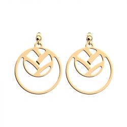 Boucles d'oreilles femme pendantes 16mm les georgettes tresse doré 70379141900000