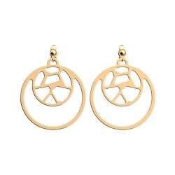 Boucles d'oreilles femme 16mm les georgettes girafe doré 70358441900000 - pendantes - edora - 1