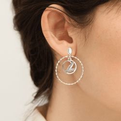 Boucles d'oreilles femme pendantes 16mm les georgettes rose des sables doré 70438451900000 - pendantes - edora - 0