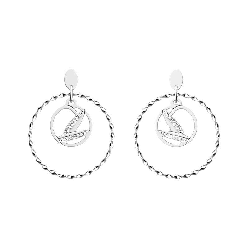 Boucles d'oreilles femme pendantes 16mm les georgettes rose des sables doré 70438451900000 - pendantes - edora