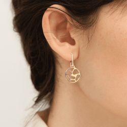 Boucles d'oreilles femme pendantes 16mm les georgettes girafe doré 70318921900000 - pendantes - edora - 0
