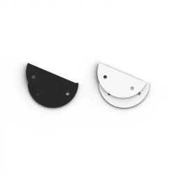 Cuir boucles d'oreilles 30mm les georgettes noir/blanc 703218399M4000