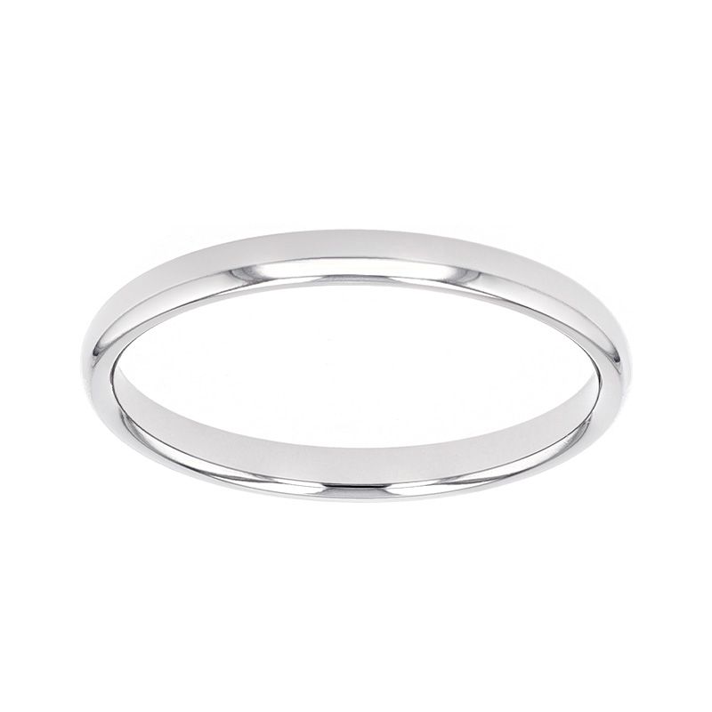 Bague mixte alliance edora or 750/1000 blanc demi-jonc edo1101025 - bagues - edora