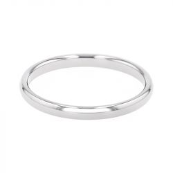 Bague mixte alliance edora or 750/1000 blanc demi-jonc edo1101025 - bagues - edora - 2