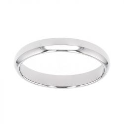 Bague mixte alliance edora or 750/1000 blanc demi-jonc edo1101035 - bagues - edora - 0