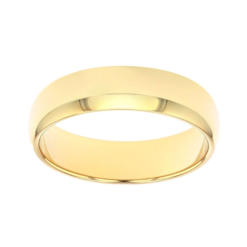 Bague mixte alliance edora or 750/1000 jaune demi-jonc edo1101045 - bagues - edora
