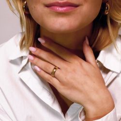 Bague mixte alliance edora or 750/1000 jaune demi-jonc edo1101060 - bagues - edora - 1