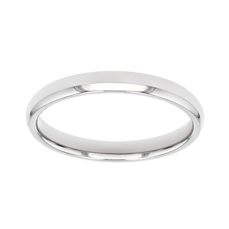 Bague mixte alliance edora or 750/1000 blanc demi-jonc bombé confort edo1111255 - bagues - edora