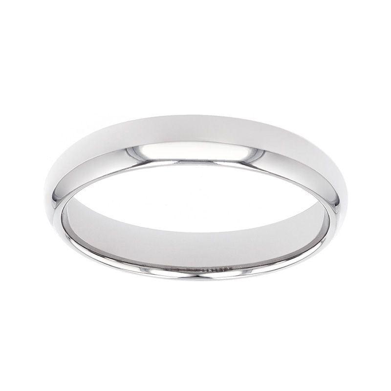 Bague mixte alliance edora or 750/1000 blanc demi-jonc bombé confort edo1111355 - bagues - edora