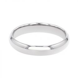 Bague mixte alliance edora or 750/1000 blanc demi-jonc bombé confort edo1111355 - bagues - edora - 2