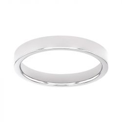 Bague mixte alliance edora or 750/1000 blanc ruban plat confort edo1251035 - bagues - edora - 0
