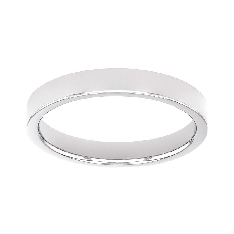 Bague mixte alliance edora or 750/1000 blanc ruban plat confort edo1251035 - bagues - edora
