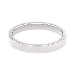 Bague mixte alliance edora or 750/1000 blanc ruban plat confort edo1251035 - bagues - edora - 2