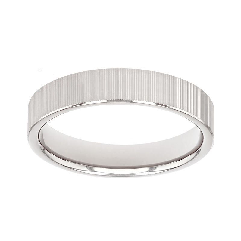 Bague mixte alliance edora or 750/1000 blanc ruban plat confort edo1252045 - bagues - edora