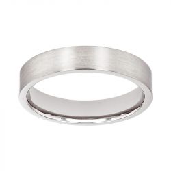 Bague mixte alliance edora or 750/1000 blanc ruban plat confort edo1253045 - bagues - edora - 0