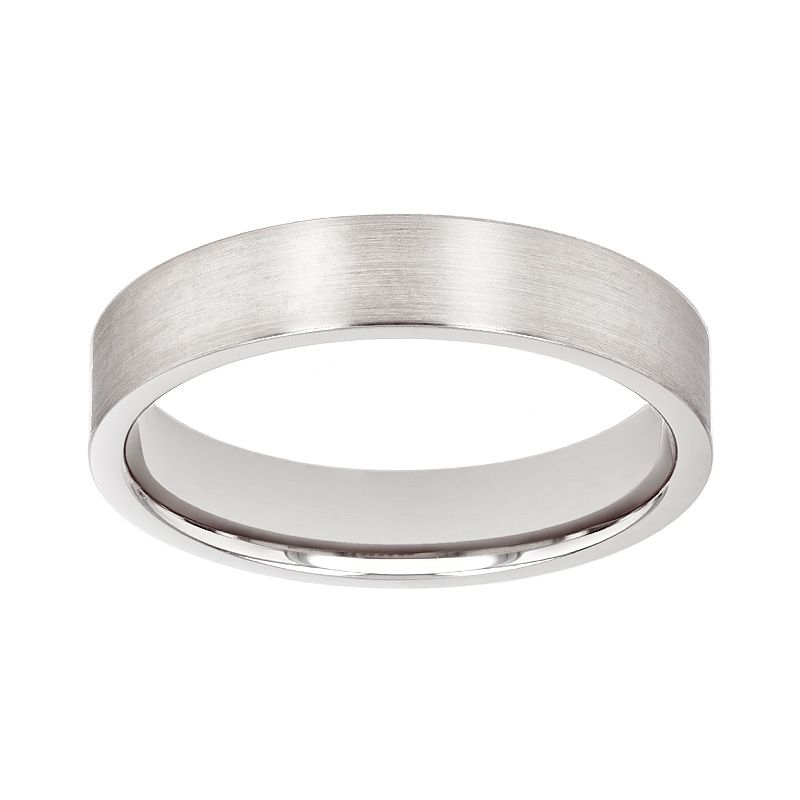Bague mixte alliance edora or 750/1000 blanc ruban plat confort edo1253045 - bagues - edora