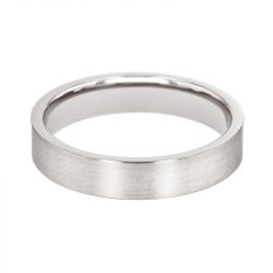 Bague mixte alliance edora or 750/1000 blanc ruban plat confort edo1253045 - bagues - edora - 2