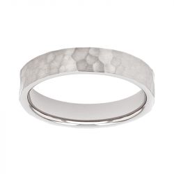Bague mixte alliance edora or 750/1000 blanc ruban plat confort edo1256045 - bagues - edora - 0