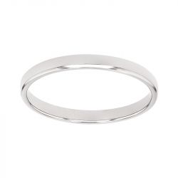 Bague mixte alliance edora or 750/1000 blanc ruban bombé edo1301025 - bagues - edora - 0