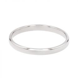 Bague mixte alliance edora or 750/1000 blanc ruban bombé edo1301025 - bagues - edora - 2