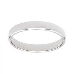 Bague mixte alliance edora or 750/1000 blanc ruban bombé edo1301025 - bagues - edora - 0