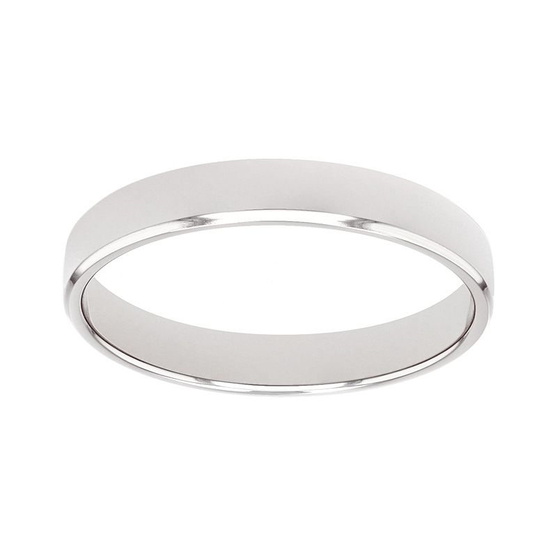 Bague mixte alliance edora or 750/1000 blanc ruban bombé edo1301025 - bagues - edora