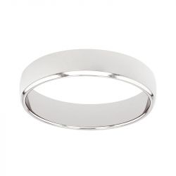 Bague mixte alliance edora or 750/1000 blanc ruban bombé edo1301045 - bagues - edora - 0