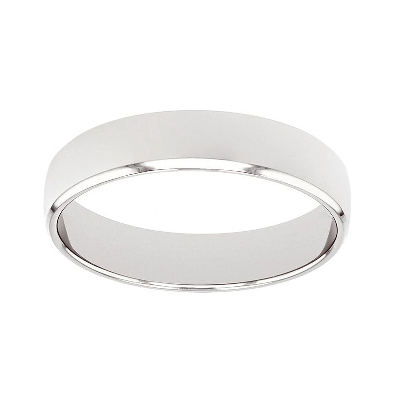 Bague mixte alliance edora or 750/1000 blanc ruban bombé edo1301045 - bagues - edora