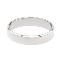 Bague mixte alliance edora or 750/1000 blanc ruban bombé edo1301045 - bagues - edora - 2