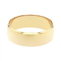 Bague mixte alliance edora or 750/1000 jaune ruban bombé edo1301060 - bagues - edora - 2
