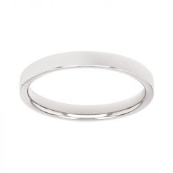 Bague mixte alliance edora or 750/1000 blanc ruban bombé confort edo1351255 - bagues - edora - 0